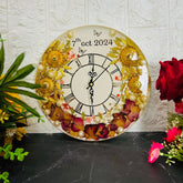 Round-Shaped Wedding Memories Preservation Resin Clock (8-Inches)